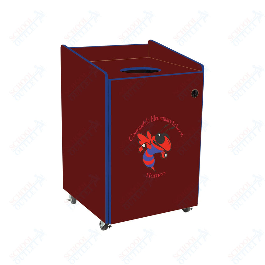 AmTab Heavy - Duty Waste Receptacle - Applicable for 55 Gallon Cans and Drums - 33"W x 32"L x 50"H (AMT - HDWR55) - SchoolOutlet