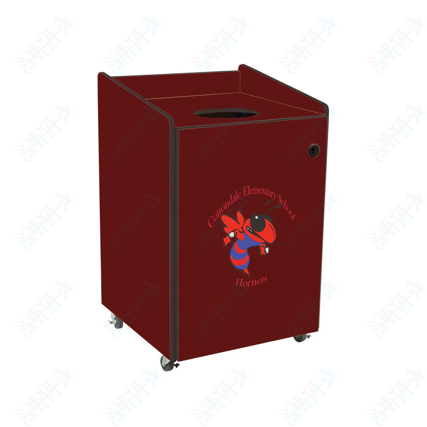 AmTab Heavy - Duty Waste Receptacle - Applicable for 55 Gallon Cans and Drums - 33"W x 32"L x 50"H (AMT - HDWR55) - SchoolOutlet