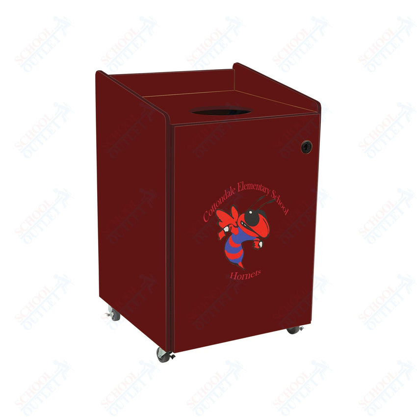 AmTab Heavy - Duty Waste Receptacle - Applicable for 55 Gallon Cans and Drums - 33"W x 32"L x 50"H (AMT - HDWR55) - SchoolOutlet