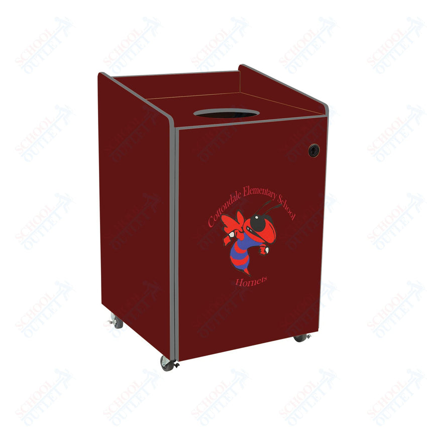 AmTab Heavy - Duty Waste Receptacle - Applicable for 55 Gallon Cans and Drums - 33"W x 32"L x 50"H (AMT - HDWR55) - SchoolOutlet