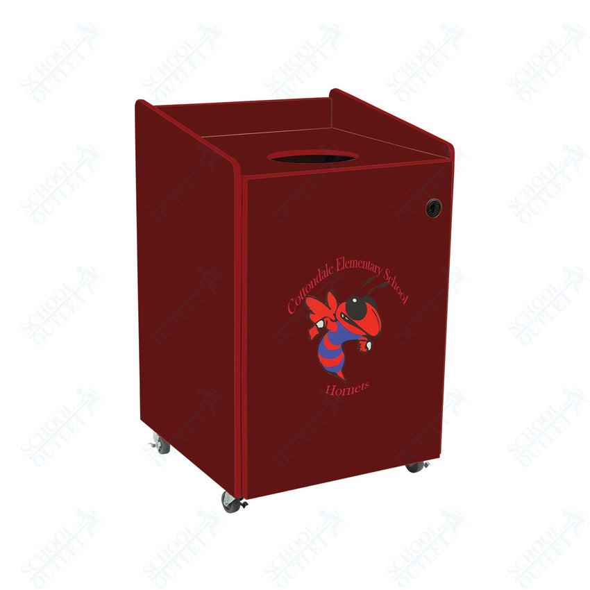 AmTab Heavy - Duty Waste Receptacle - Applicable for 55 Gallon Cans and Drums - 33"W x 32"L x 50"H (AMT - HDWR55) - SchoolOutlet