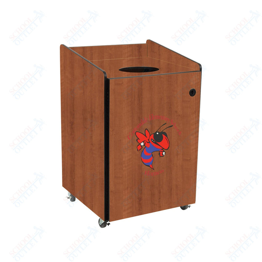 AmTab Heavy - Duty Waste Receptacle - Applicable for 55 Gallon Cans and Drums - 33"W x 32"L x 50"H (AMT - HDWR55) - SchoolOutlet