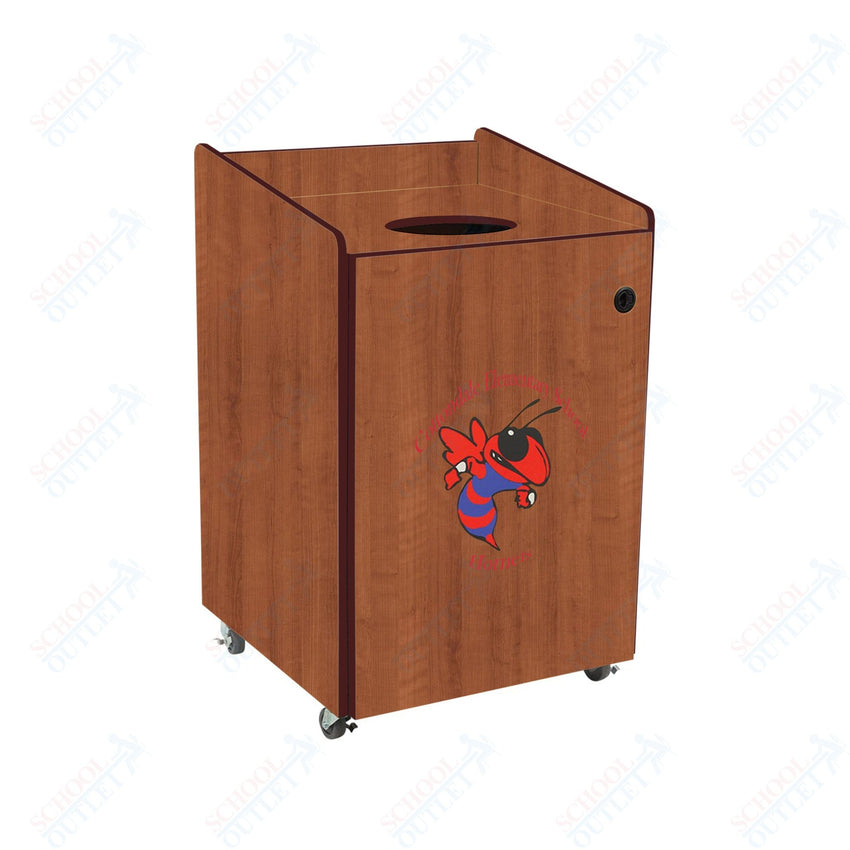 AmTab Heavy - Duty Waste Receptacle - Applicable for 55 Gallon Cans and Drums - 33"W x 32"L x 50"H (AMT - HDWR55) - SchoolOutlet