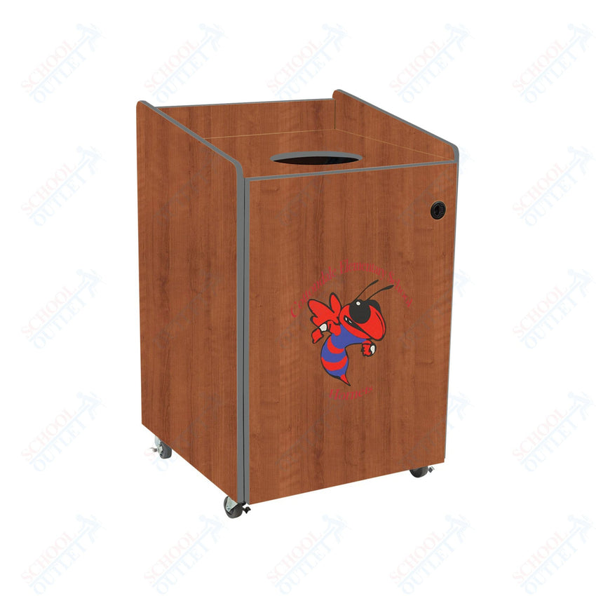 AmTab Heavy - Duty Waste Receptacle - Applicable for 55 Gallon Cans and Drums - 33"W x 32"L x 50"H (AMT - HDWR55) - SchoolOutlet