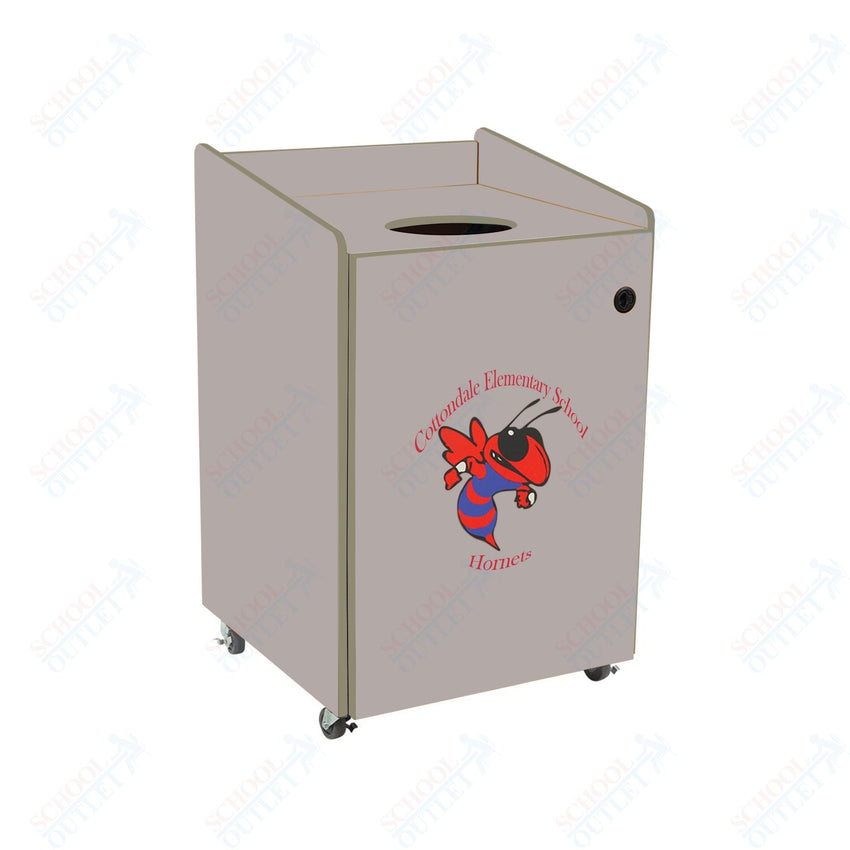 AmTab Heavy - Duty Waste Receptacle - Applicable for 55 Gallon Cans and Drums - 33"W x 32"L x 50"H (AMT - HDWR55) - SchoolOutlet