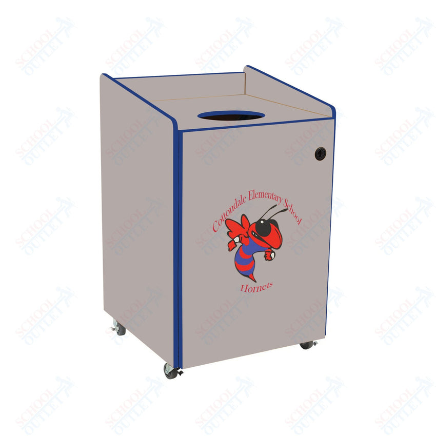 AmTab Heavy - Duty Waste Receptacle - Applicable for 55 Gallon Cans and Drums - 33"W x 32"L x 50"H (AMT - HDWR55) - SchoolOutlet