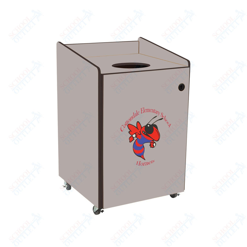 AmTab Heavy - Duty Waste Receptacle - Applicable for 55 Gallon Cans and Drums - 33"W x 32"L x 50"H (AMT - HDWR55) - SchoolOutlet