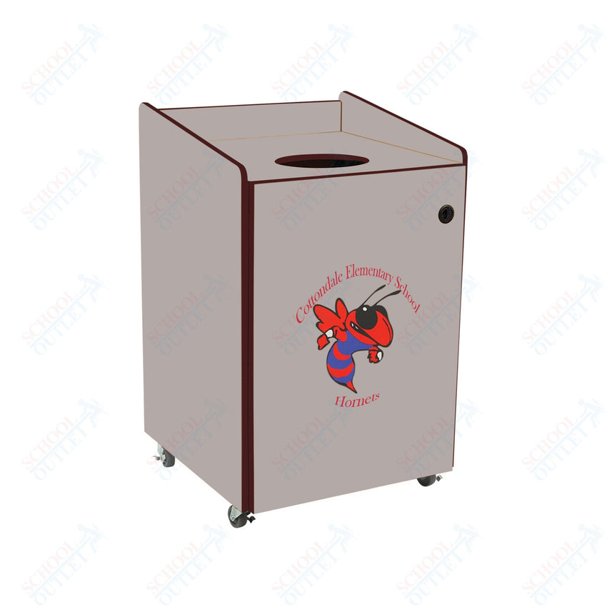 AmTab Heavy - Duty Waste Receptacle - Applicable for 55 Gallon Cans and Drums - 33"W x 32"L x 50"H (AMT - HDWR55) - SchoolOutlet
