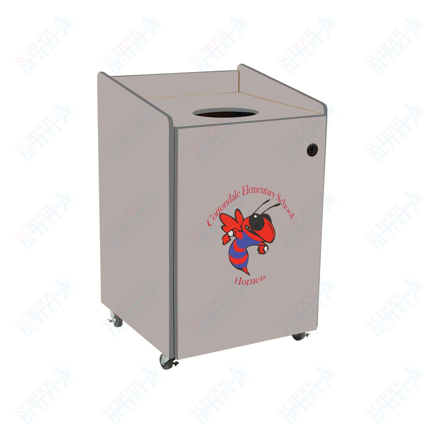 AmTab Heavy - Duty Waste Receptacle - Applicable for 55 Gallon Cans and Drums - 33"W x 32"L x 50"H (AMT - HDWR55) - SchoolOutlet