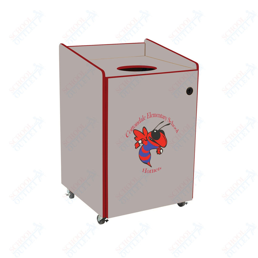 AmTab Heavy - Duty Waste Receptacle - Applicable for 55 Gallon Cans and Drums - 33"W x 32"L x 50"H (AMT - HDWR55) - SchoolOutlet