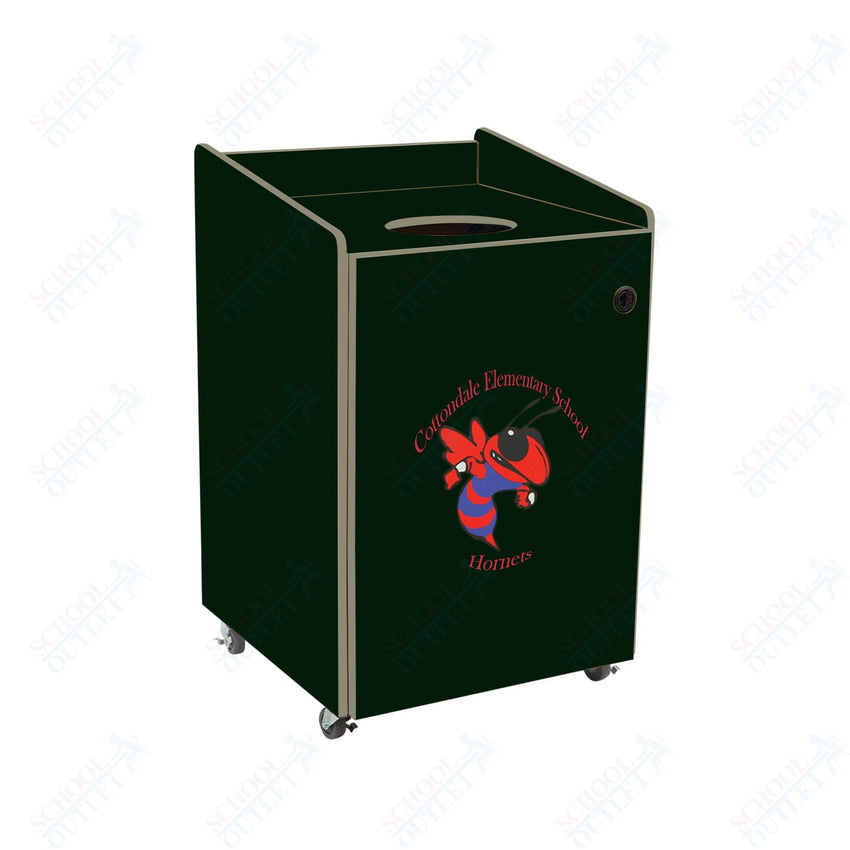 AmTab Heavy - Duty Waste Receptacle - Applicable for 55 Gallon Cans and Drums - 33"W x 32"L x 50"H (AMT - HDWR55) - SchoolOutlet