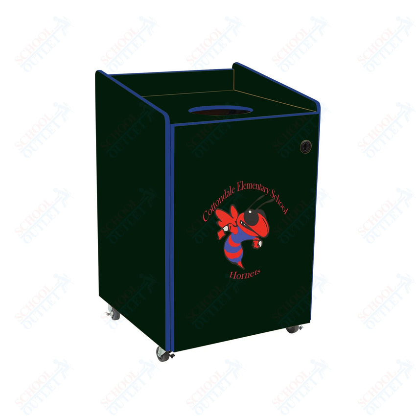 AmTab Heavy - Duty Waste Receptacle - Applicable for 55 Gallon Cans and Drums - 33"W x 32"L x 50"H (AMT - HDWR55) - SchoolOutlet