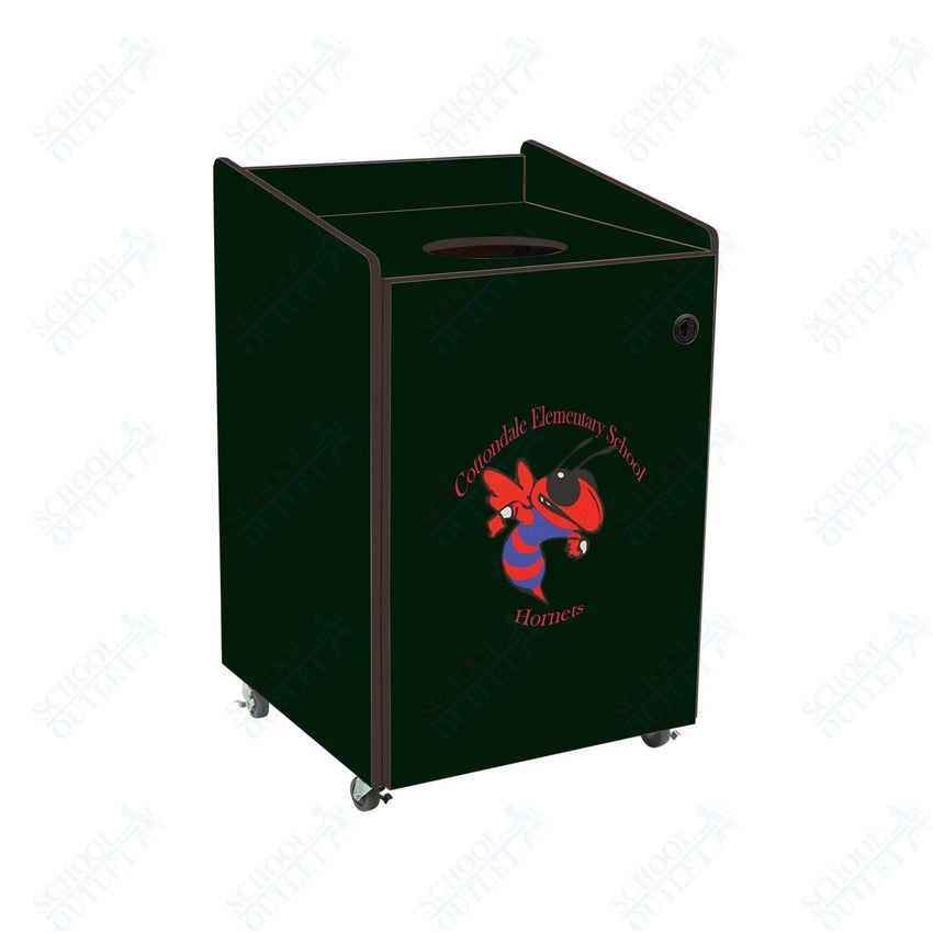 AmTab Heavy - Duty Waste Receptacle - Applicable for 55 Gallon Cans and Drums - 33"W x 32"L x 50"H (AMT - HDWR55) - SchoolOutlet