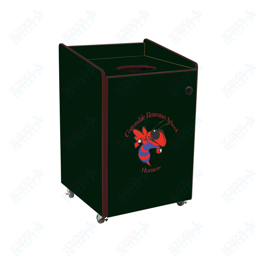 AmTab Heavy - Duty Waste Receptacle - Applicable for 55 Gallon Cans and Drums - 33"W x 32"L x 50"H (AMT - HDWR55) - SchoolOutlet