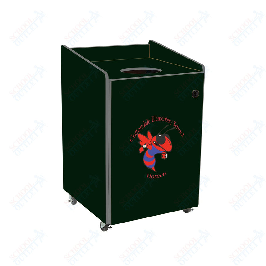 AmTab Heavy - Duty Waste Receptacle - Applicable for 55 Gallon Cans and Drums - 33"W x 32"L x 50"H (AMT - HDWR55) - SchoolOutlet