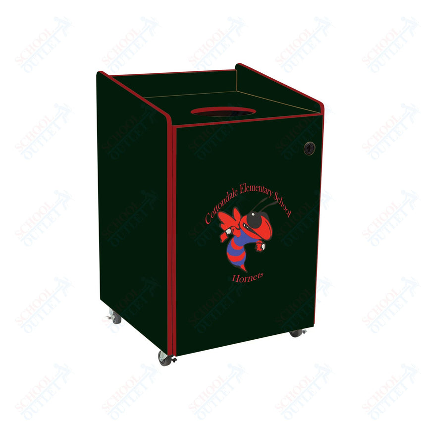AmTab Heavy - Duty Waste Receptacle - Applicable for 55 Gallon Cans and Drums - 33"W x 32"L x 50"H (AMT - HDWR55) - SchoolOutlet