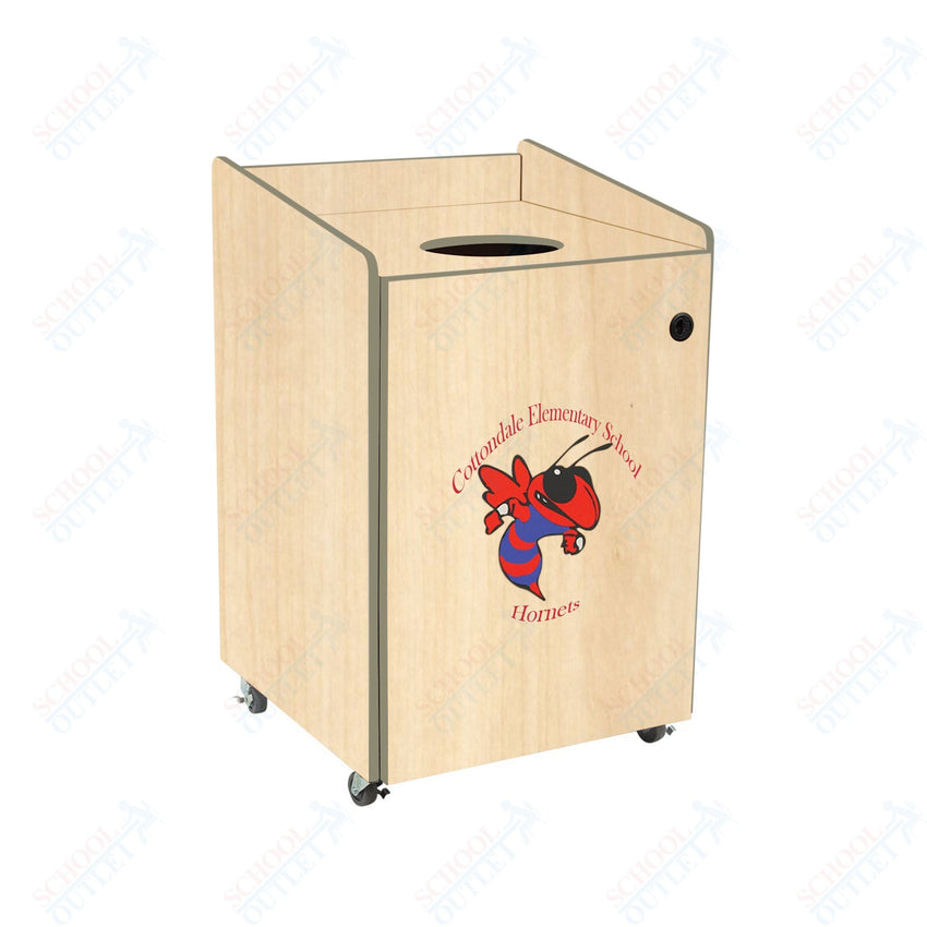 AmTab Heavy - Duty Waste Receptacle - Applicable for 55 Gallon Cans and Drums - 33"W x 32"L x 50"H (AMT - HDWR55) - SchoolOutlet
