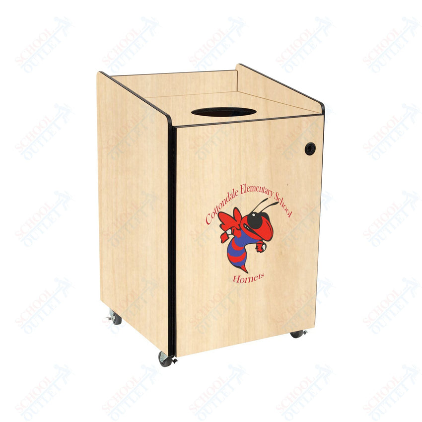AmTab Heavy - Duty Waste Receptacle - Applicable for 55 Gallon Cans and Drums - 33"W x 32"L x 50"H (AMT - HDWR55) - SchoolOutlet
