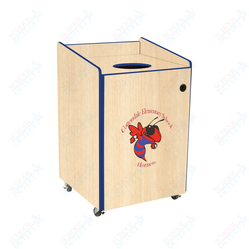 AmTab Heavy - Duty Waste Receptacle - Applicable for 55 Gallon Cans and Drums - 33"W x 32"L x 50"H (AMT - HDWR55) - SchoolOutlet