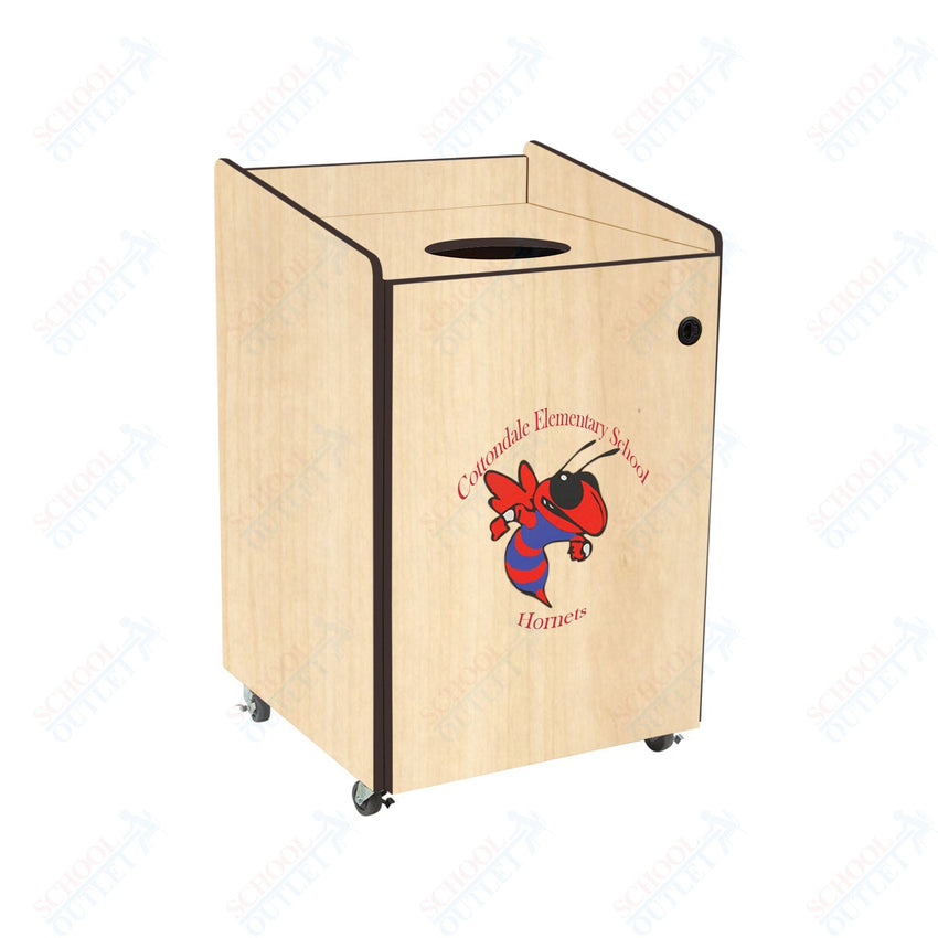 AmTab Heavy - Duty Waste Receptacle - Applicable for 55 Gallon Cans and Drums - 33"W x 32"L x 50"H (AMT - HDWR55) - SchoolOutlet