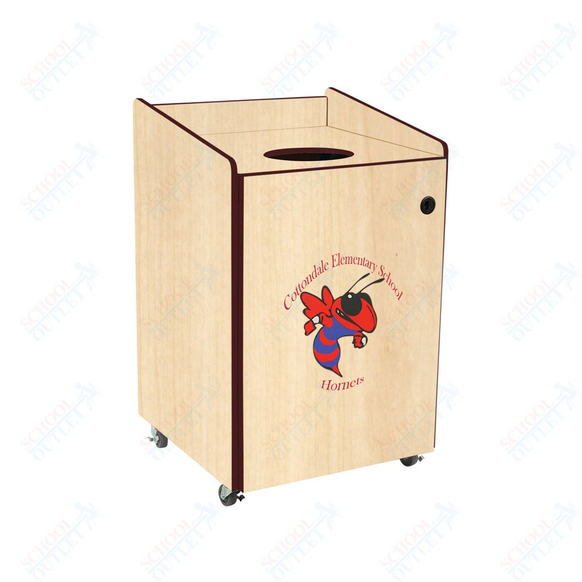 AmTab Heavy - Duty Waste Receptacle - Applicable for 55 Gallon Cans and Drums - 33"W x 32"L x 50"H (AMT - HDWR55) - SchoolOutlet