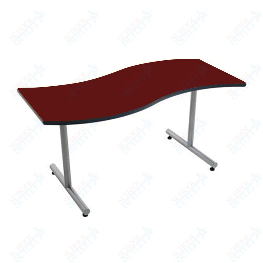 AmTab Caf Table - Wave - 30"W x 96"L x 42"H (AMT - LTSW30842D) - SchoolOutlet