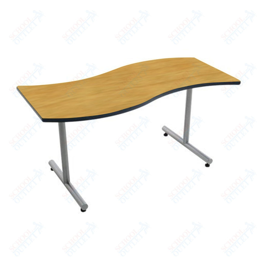 AmTab Caf Table - Wave - 30"W x 96"L x 42"H (AMT - LTSW30842D) - SchoolOutlet