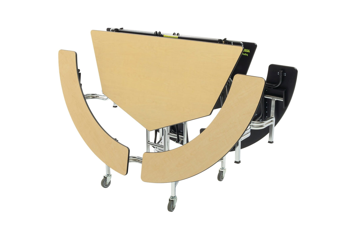 AmTab Mobile Bench Table - Octagon - 60" Octagonal Diameter - 4 Benches (AmTab AMT - MBOC604) - SchoolOutlet