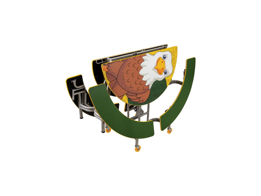 AmTab Round Mobile Bench Cafeteria Table - 60" Diameter (AmTab AMT - MBR604) - SchoolOutlet