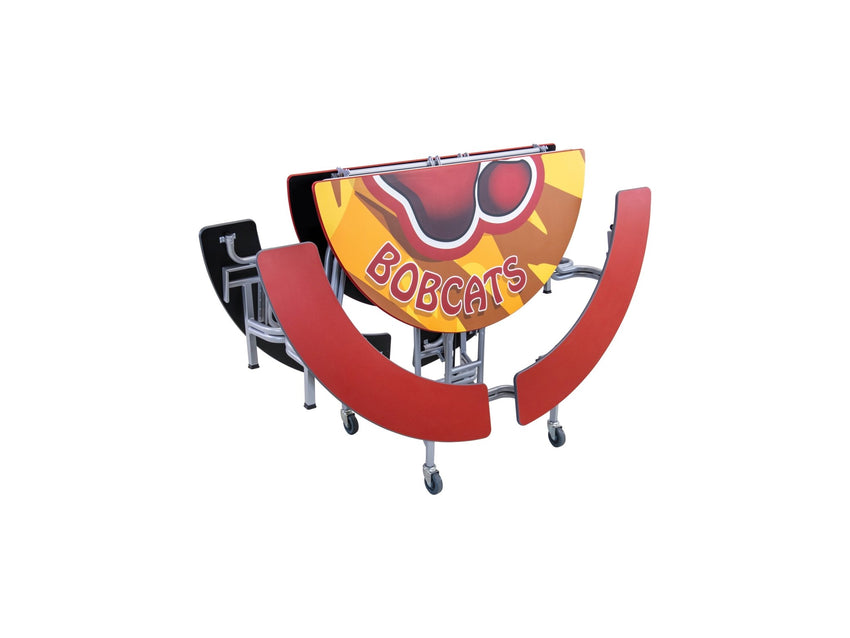 AmTab Round Mobile Bench Cafeteria Table - 60" Diameter (AmTab AMT - MBR604) - SchoolOutlet