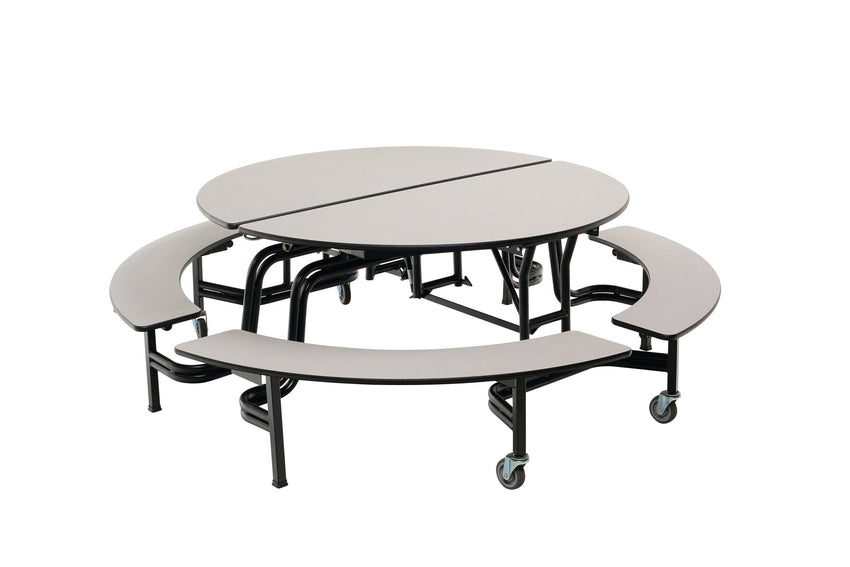 AmTab Round Mobile Bench Cafeteria Table - 60" Diameter (AmTab AMT - MBR604) - SchoolOutlet