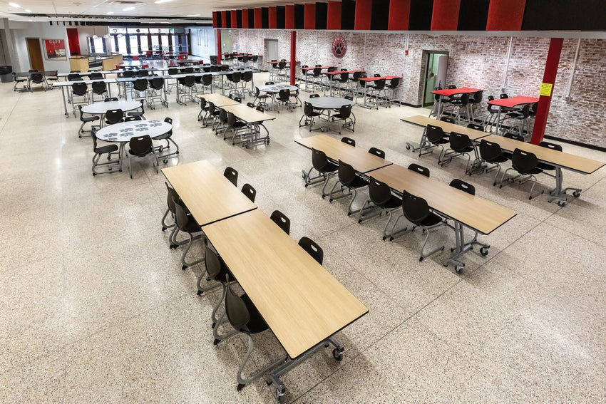 AmTab Mobile Shape Table - Rectangle - 30"W x 8'1"L (AmTab AMT - MT8) - SchoolOutlet