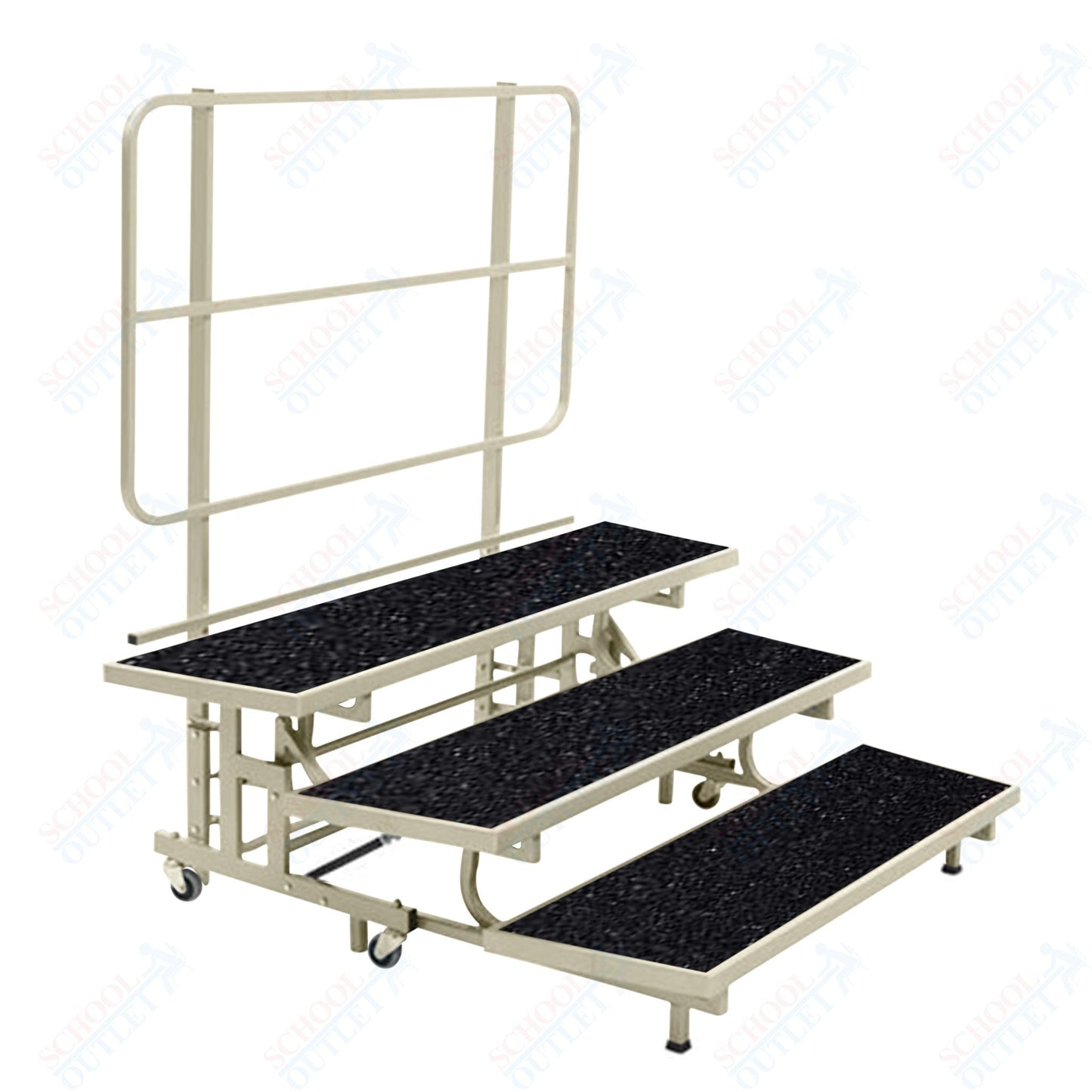 AmTab Mobile E - Z Riser - 3 Levels (8"H, 16"H, 24"H) - 53"W x 72"L x 24"H (AmTab AMT - PCR3) - SchoolOutlet