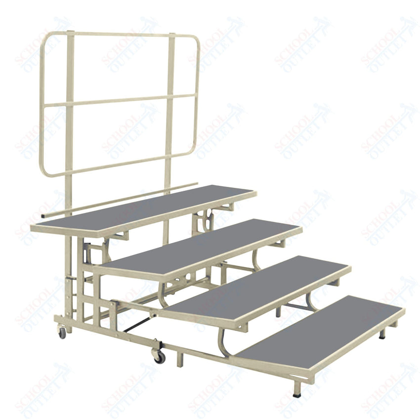 AmTab Mobile E - Z Riser - 4 Levels (8"H, 16"H, 24"H, 32"H) - 69"W x 78"L x 32"H (AmTab AMT - PCR4) - SchoolOutlet