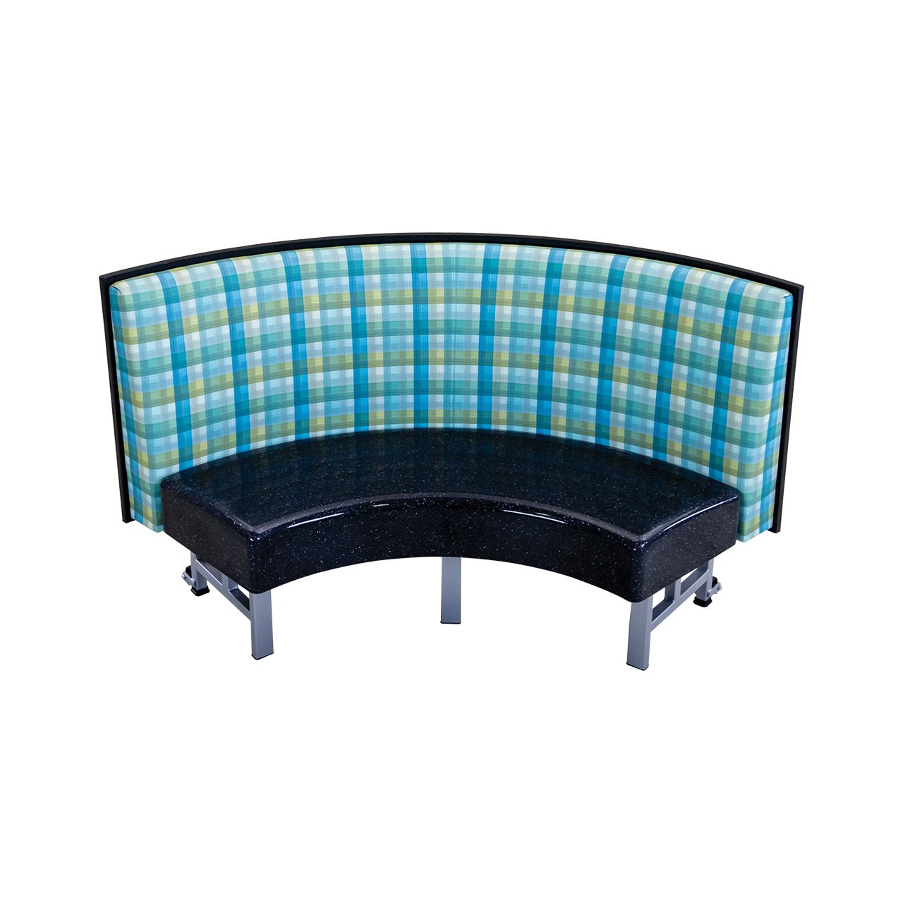 AmTab Mobile Folding Booth Seating - Quarter Circle - 24"W x 48"L (AMT - QCMFBS244) - SchoolOutlet