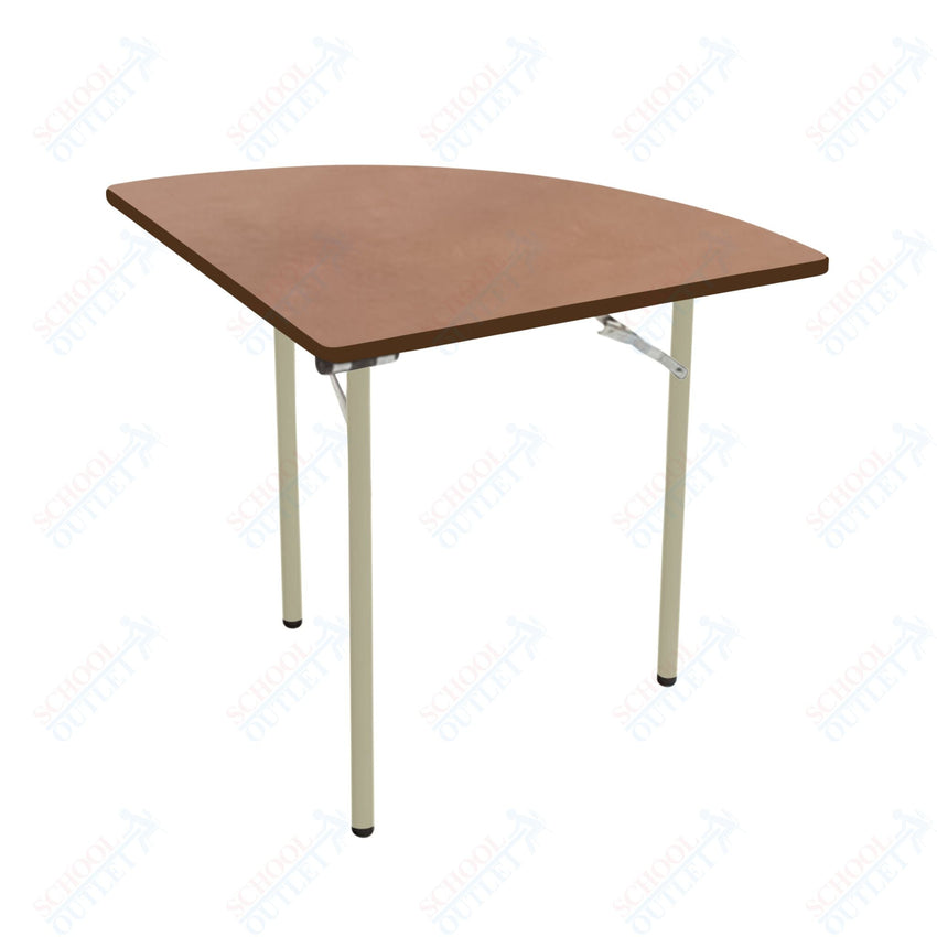 AmTab Folding Table - Plywood Stained and Sealed - Vinyl T - Molding Edge - Quarter Round - Quarter 48" Diameter x 29"H (AmTab AMT - QR48PM) - SchoolOutlet