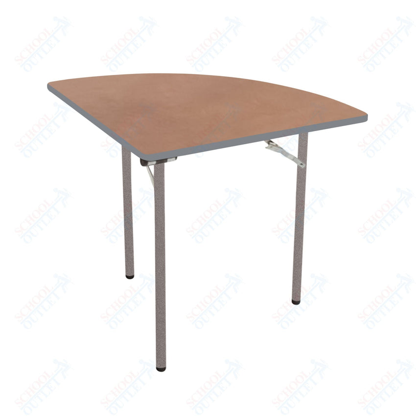 AmTab Folding Table - Plywood Stained and Sealed - Vinyl T - Molding Edge - Quarter Round - Quarter 48" Diameter x 29"H (AmTab AMT - QR48PM) - SchoolOutlet