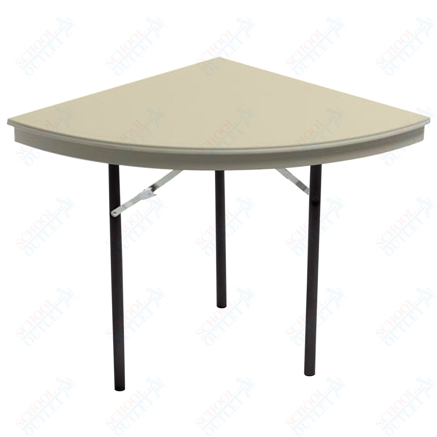 AmTab Dynalite Featherweight Heavy - Duty ABS Plastic Folding Table - Quarter 60" Diameter x 29"H (AmTab AMT - QR60DL) - SchoolOutlet