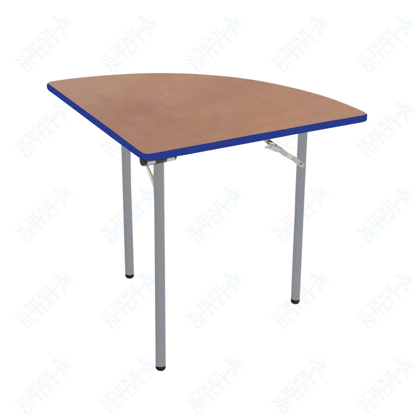 AmTab Folding Table - Plywood Stained and Sealed - Vinyl T - Molding Edge - Quarter Round - Quarter 96" Diameter x 29"H (AmTab AMT - QR96PM) - SchoolOutlet