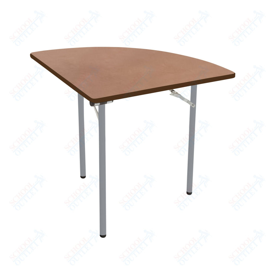 AmTab Folding Table - Plywood Stained and Sealed - Vinyl T - Molding Edge - Quarter Round - Quarter 96" Diameter x 29"H (AmTab AMT - QR96PM) - SchoolOutlet