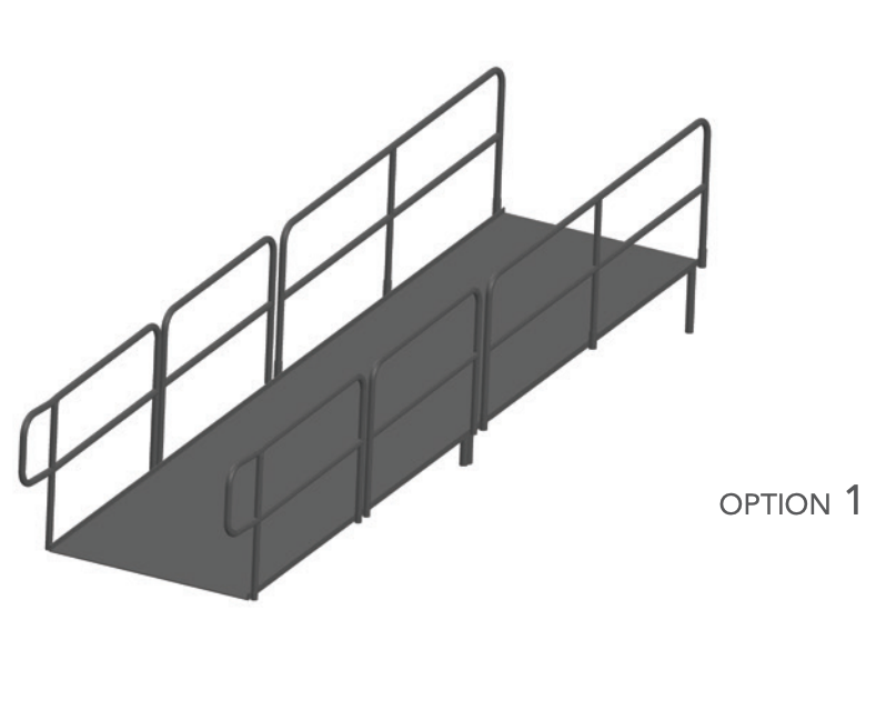 AmTab Stage Ramp - ADA Compliant - 16" Rise - Option 1 - California (AmTab AMT - RAMP16 - Option 1 - California) - SchoolOutlet