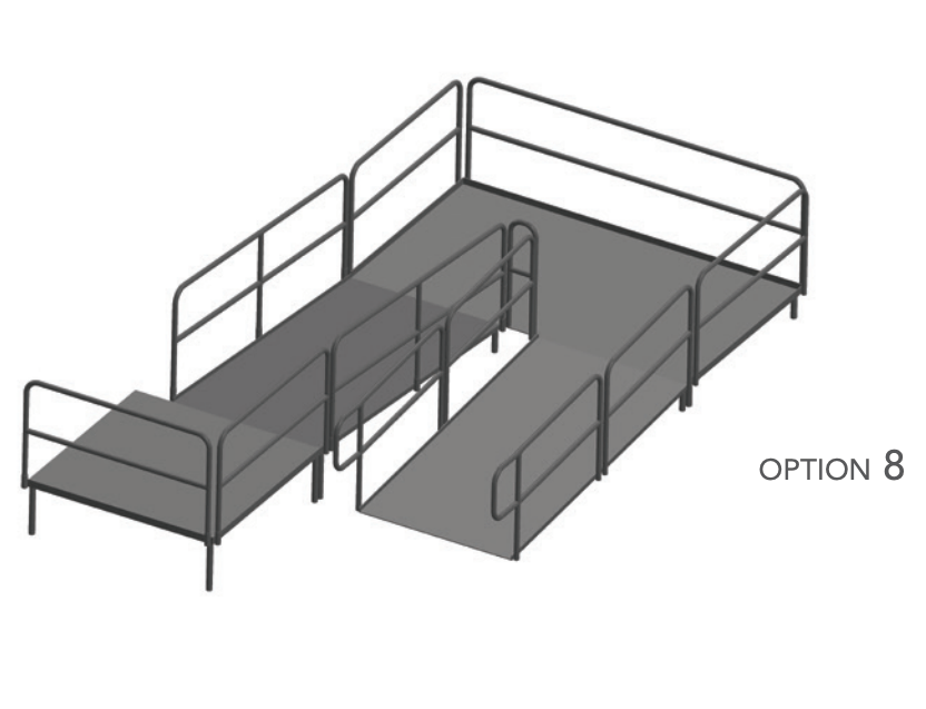 AmTab Stage Ramp - ADA Compliant - 16" Rise - Option 8 - California (AmTab AMT - RAMP16 - Option 8 - California) - SchoolOutlet