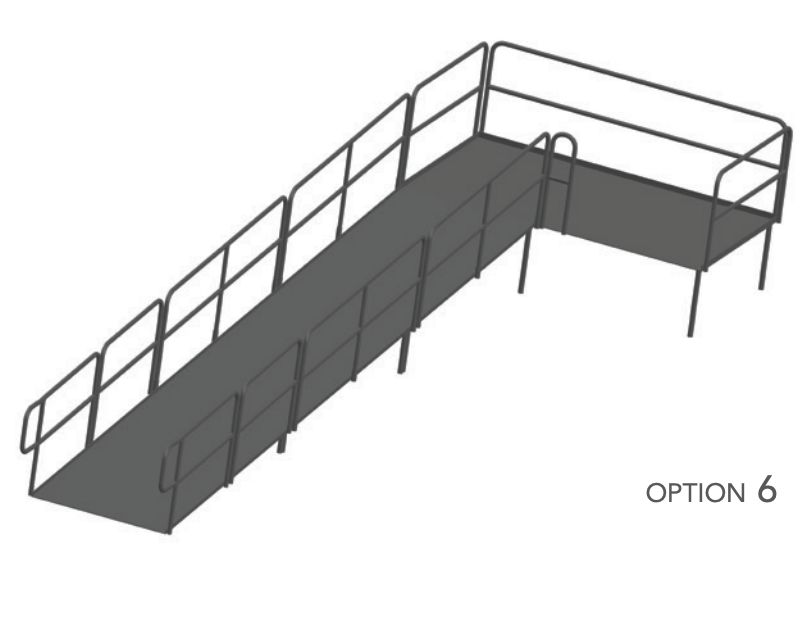 AmTab Stage Ramp - ADA Compliant - 24" Rise - Option 6 - California (AmTab AMT - RAMP24 - Option 6 - California) - SchoolOutlet