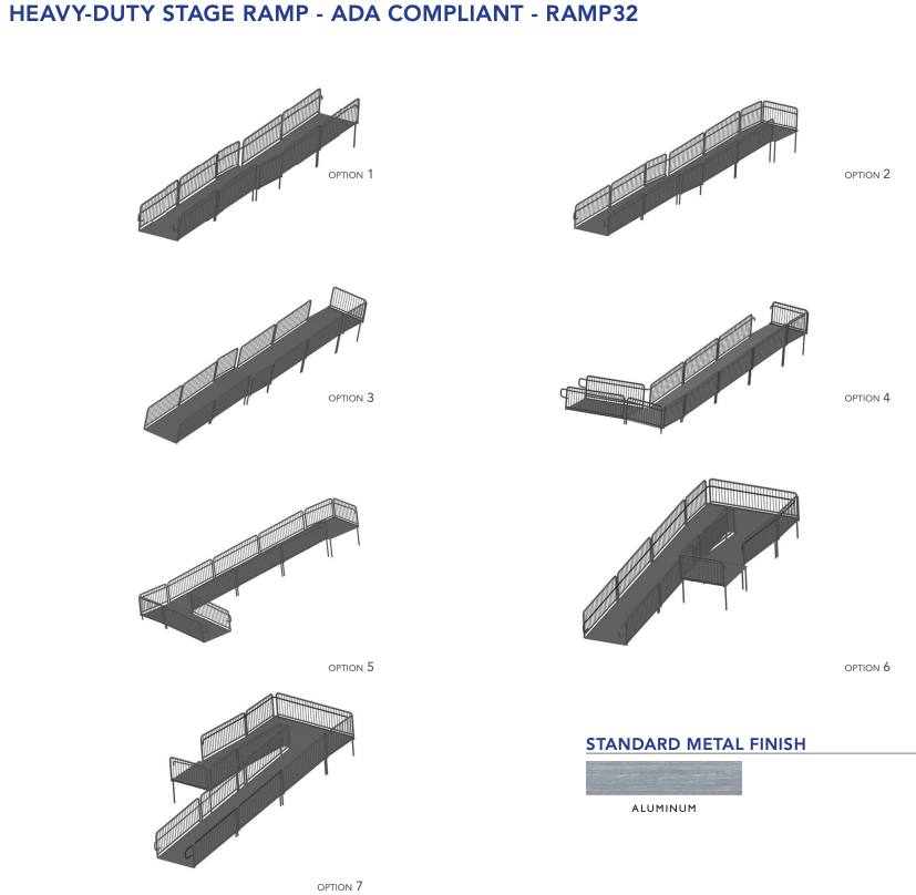 AmTab Stage Ramp - ADA Compliant - 32" Rise - Option 6 (AmTab AMT - RAMP32 - Option 6) - SchoolOutlet