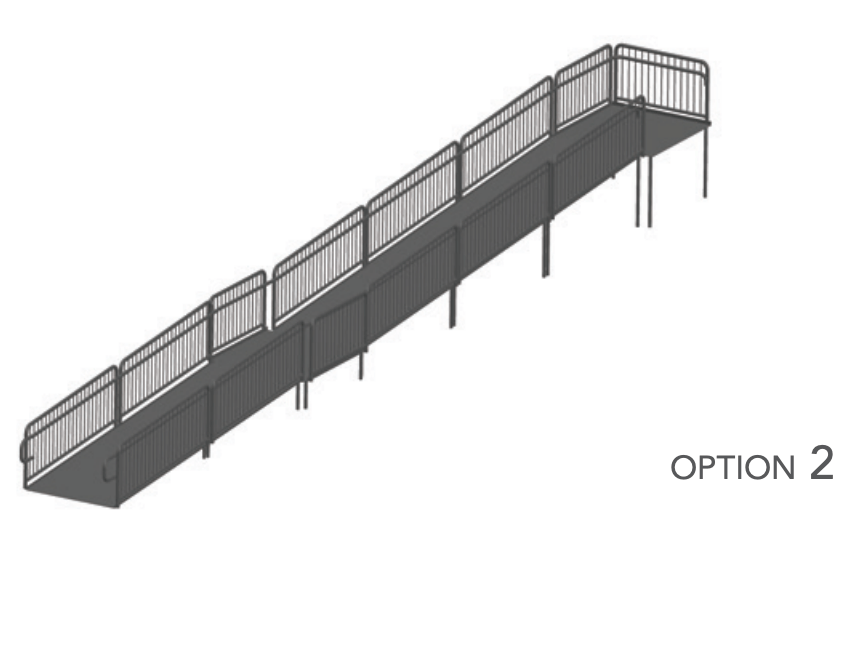 AmTab Stage Ramp - ADA Compliant - 40" Rise - Option 2 - California (AmTab AMT - RAMP40 - Option 2 - California) - SchoolOutlet