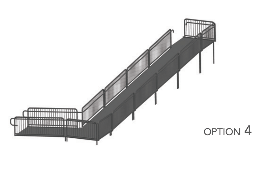 AmTab Stage Ramp - ADA Compliant - 40" Rise - Option 4 - California (AmTab AMT - RAMP40 - Option 4 - California) - SchoolOutlet