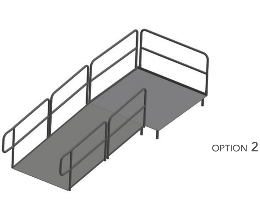 AmTab Stage Ramp - ADA Compliant - 8" Rise - Option 2 - California (AmTab AMT - RAMP8 - Option 2 - California) - SchoolOutlet