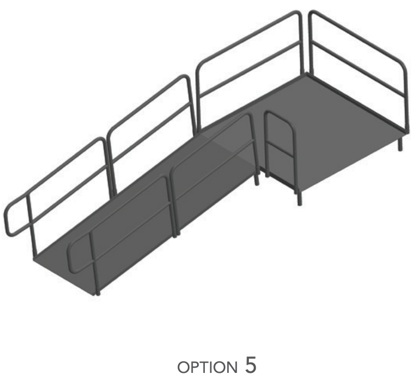 AmTab Stage Ramp - ADA Compliant - 8" Rise - Option 5 (AmTab AMT - RAMP8 - Option 5) - SchoolOutlet