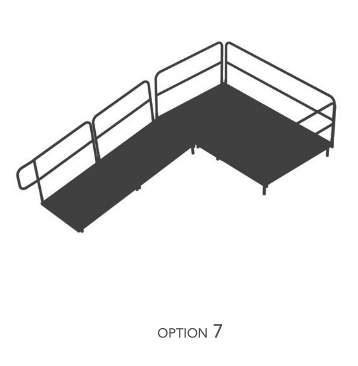 AmTab Stage Ramp - ADA Compliant - 8" Rise - Option 7 (AmTab AMT - RAMP8 - Option 7) - SchoolOutlet