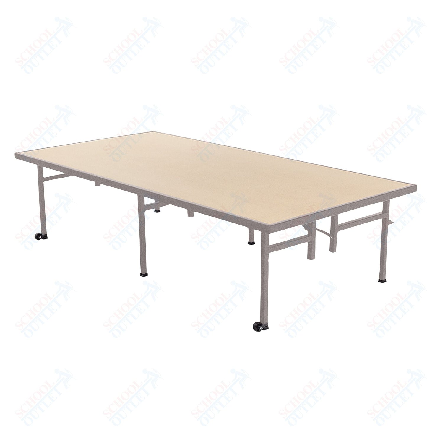 AmTab Fixed Height Stage - Hardboard Top - 48"W x 72"L x 8"H (AmTab AMT - ST4608H) - SchoolOutlet